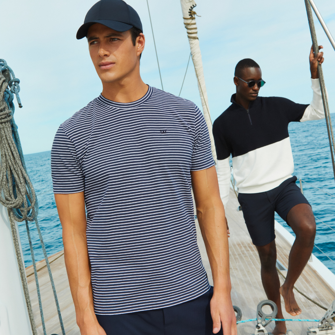 WYNN | Wide Navy White Stripe
