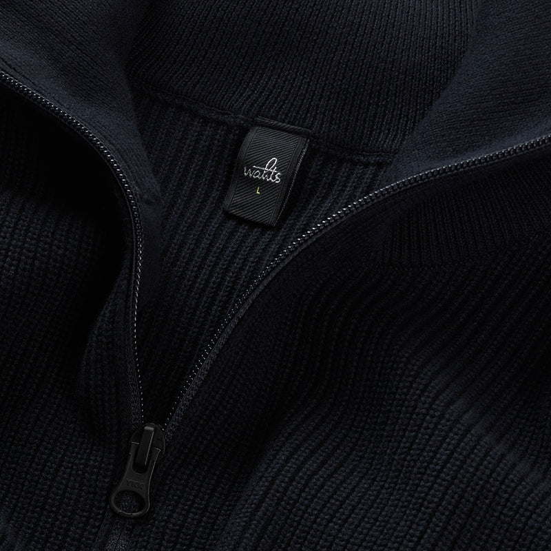 GRANT | Cotton Half Zip Pullover | Night Blue